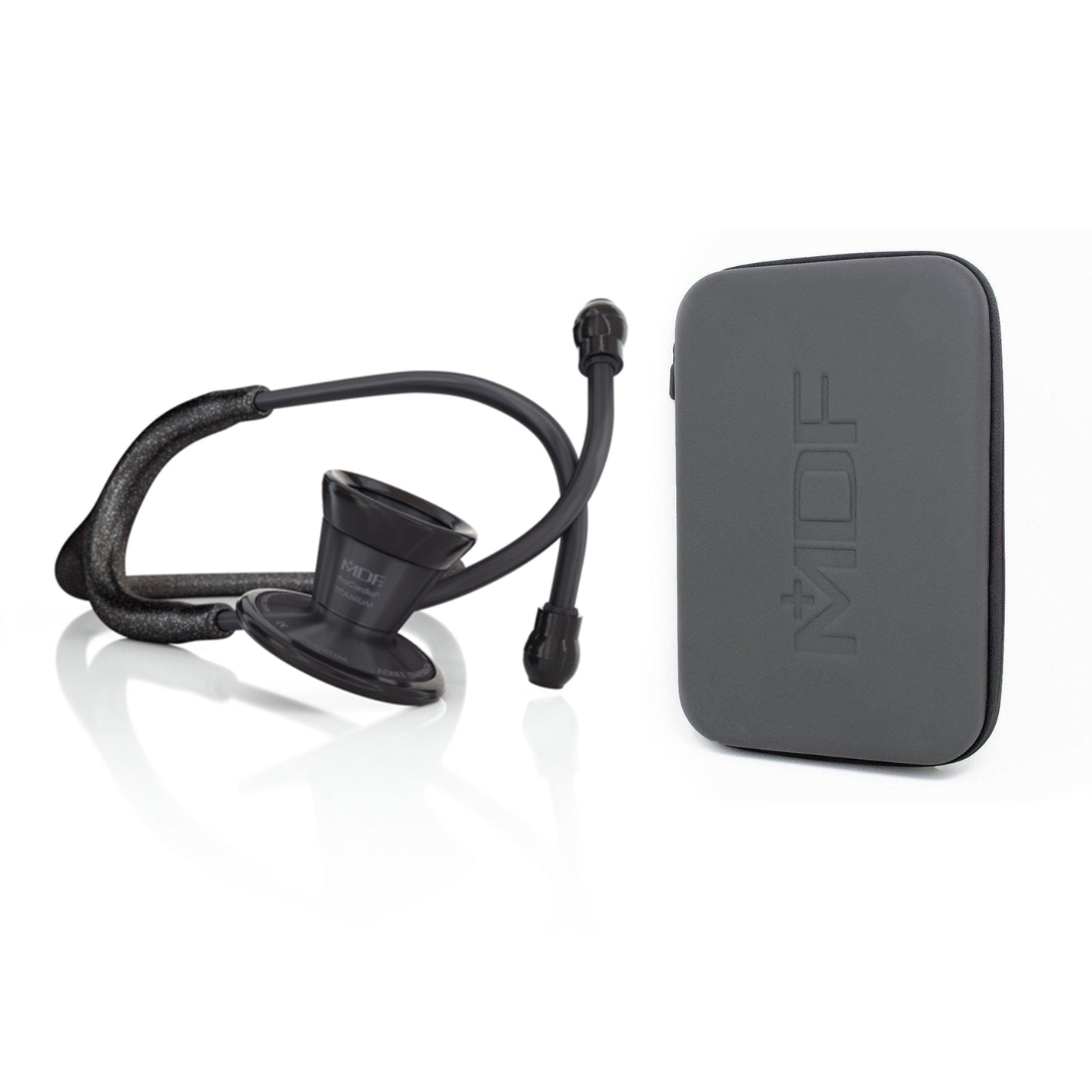 ProCardial® Titanium Adult Cardiology Stethoscope - Black Glitter/BlackOut + Case