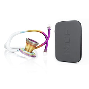 ProCardial® Titanium Adult Cardiology Stethoscope - White/Kaleidoscope + Case