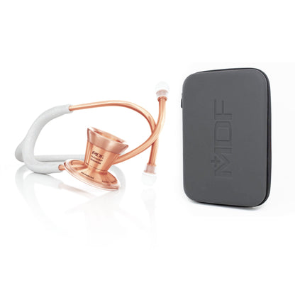 ProCardial® Titanium Adult Cardiology Stethoscope - White Glitter/Rose Gold + Case