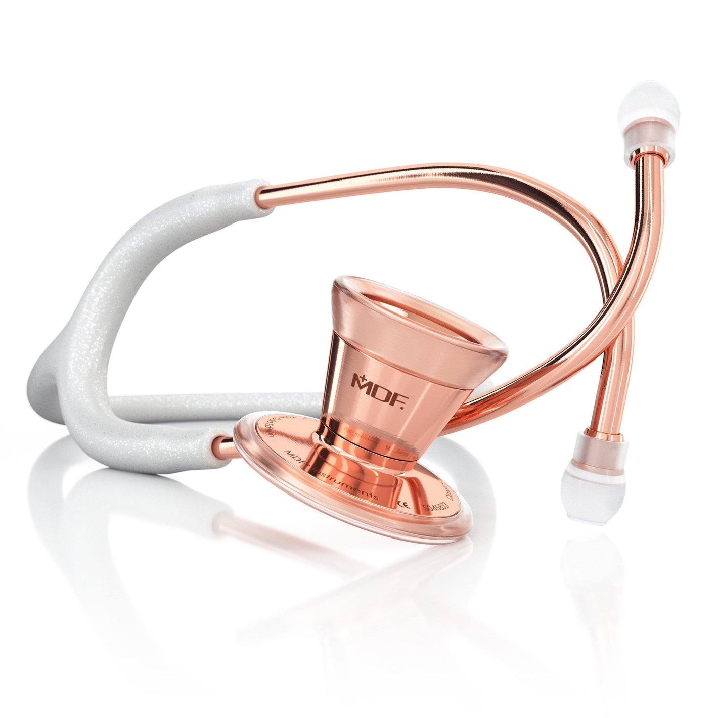ProCardial® Adult Cardiology Stethoscope - White Glitter/Rose Gold