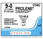 Prolene Suture Blue, 9-0 15cm, 2x Reverse Patula, 6.5mm, 3/8C - Box of 12