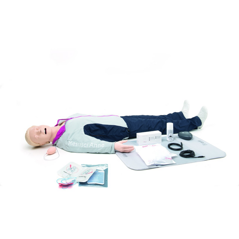 Resusci Anne QCPR AED Airway Head Full Body with Trolley Bag