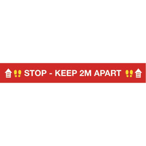 ST02 Stop! Please keep 2m apart – 1000mm x 150mm - Single