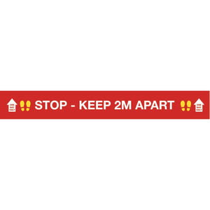ST02 Stop! Please keep 2m apart – 1000mm x 150mm - Single