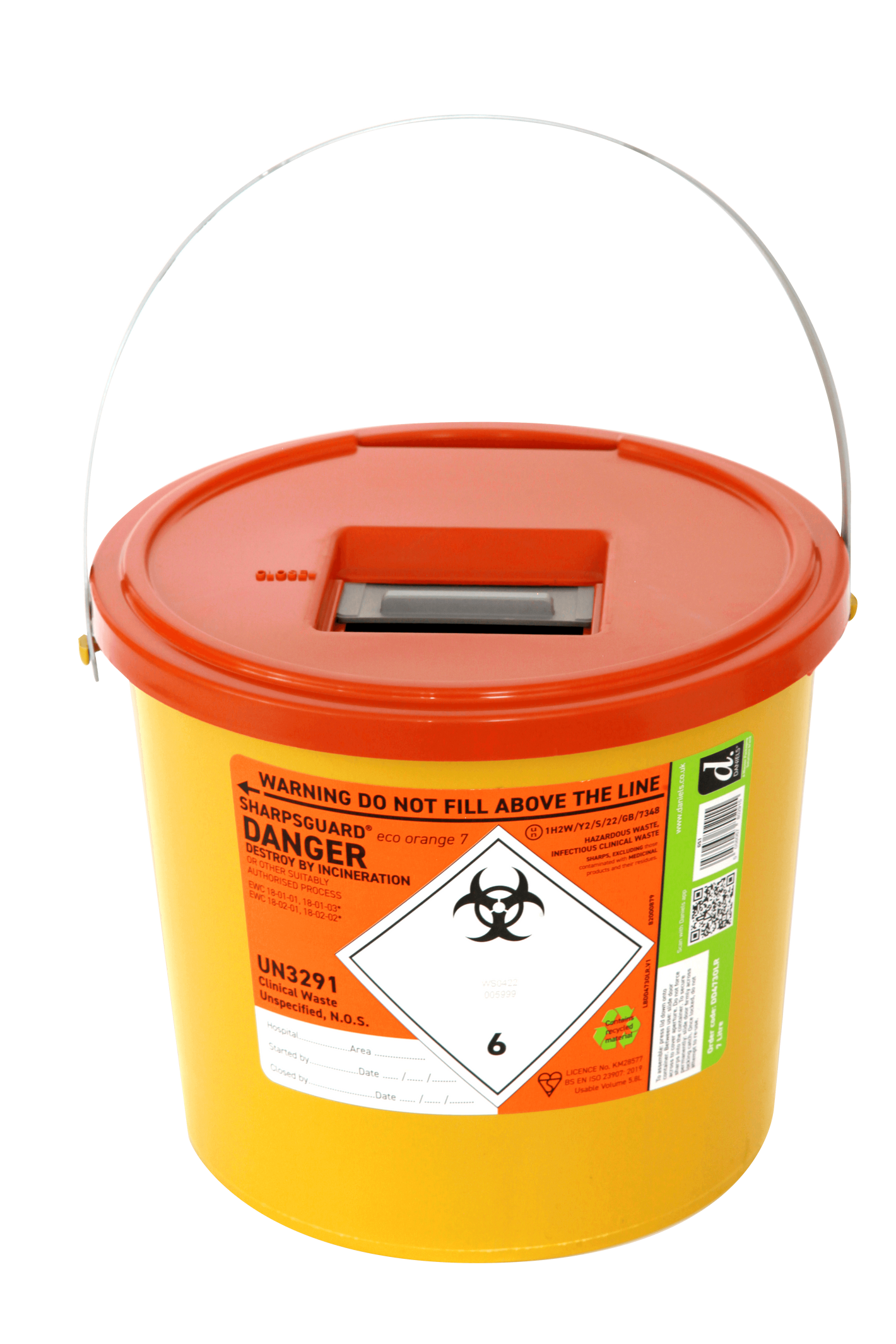 Sharpsguard Orange 7 Ltr Sharps Bin