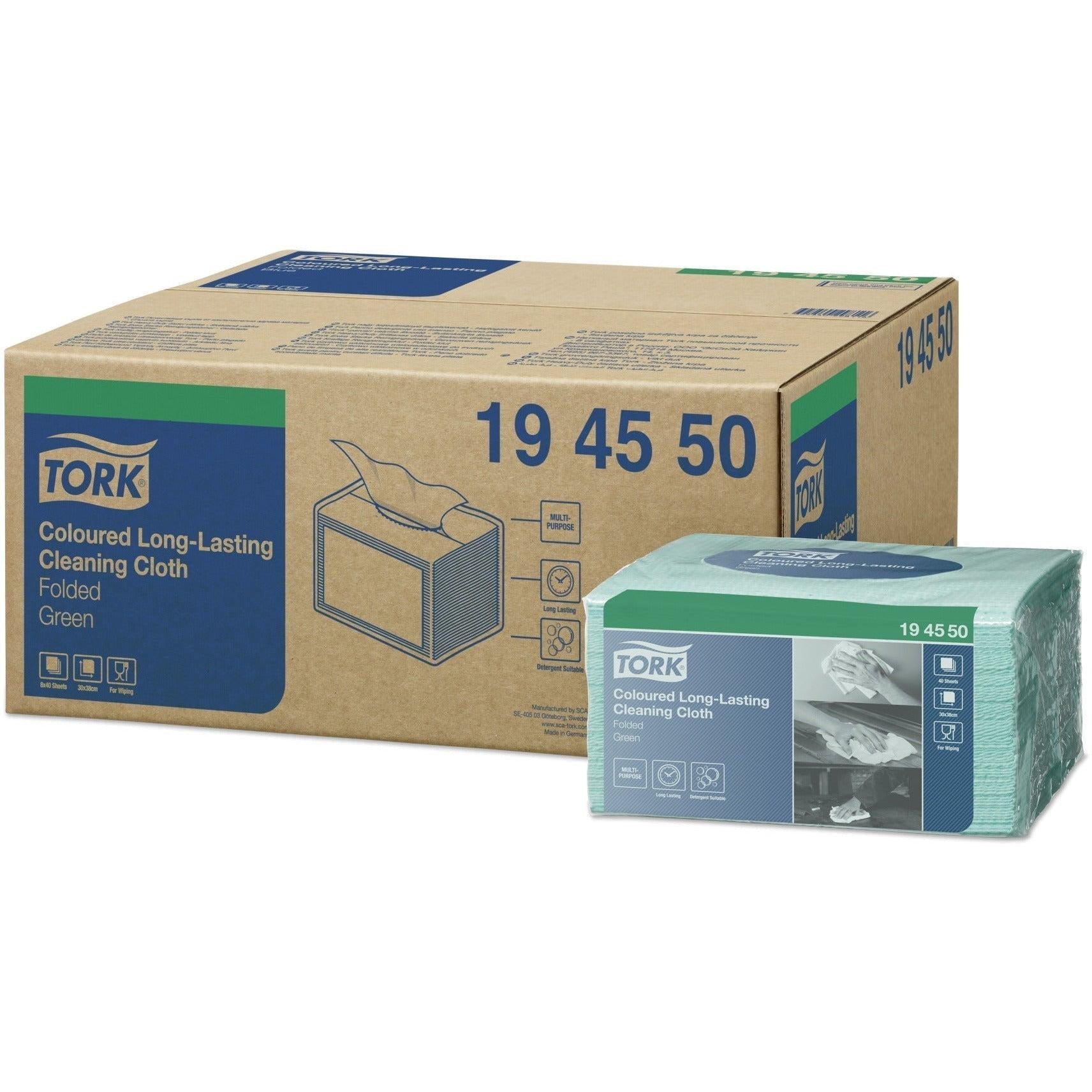 Tork Long-Lasting Cleaning Cloth in Green - Pack of 40 - 194550