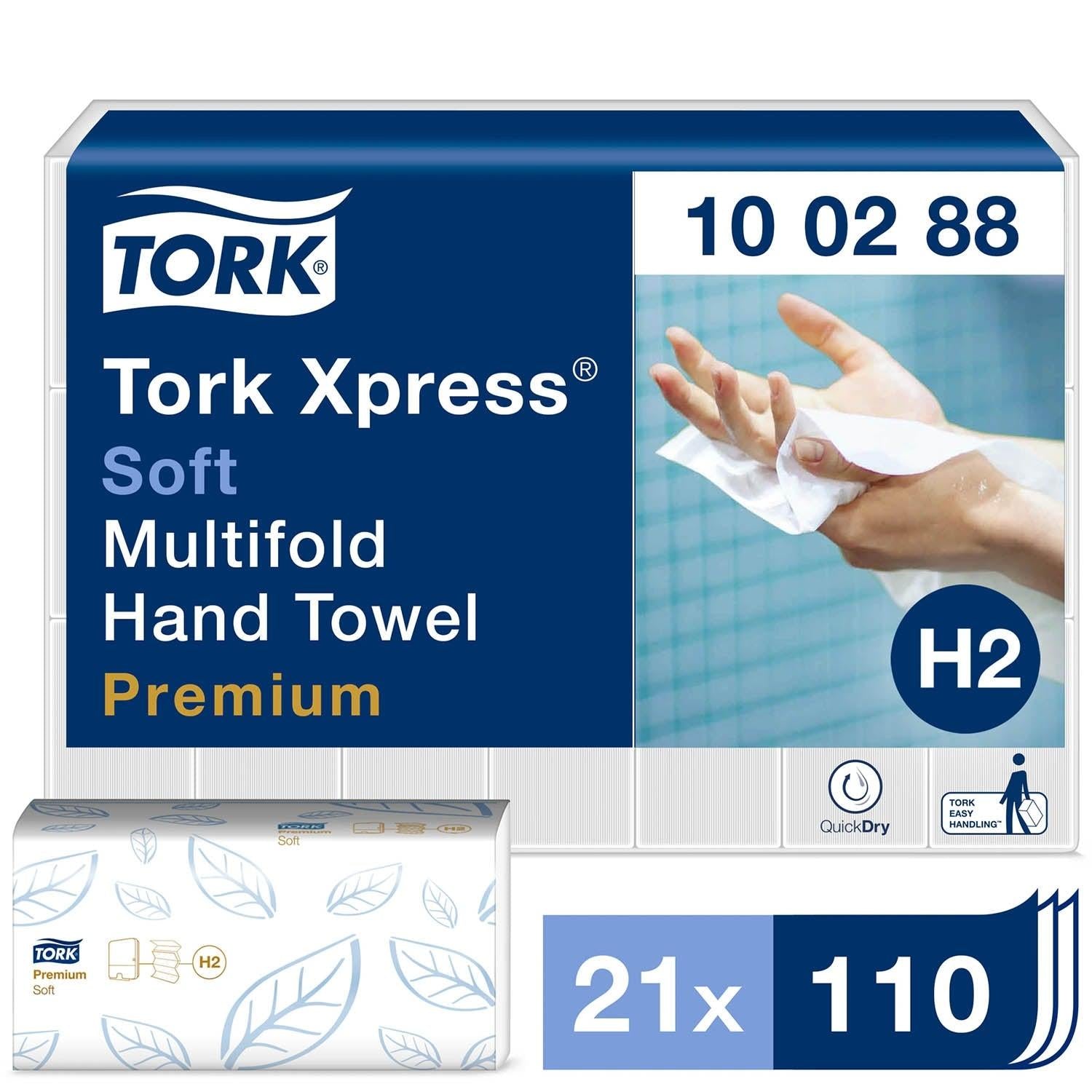 Tork Xpress Soft Multifold Hand Towel 2Ply - 100288 - Case of 21 Rolls x 110 Sheets