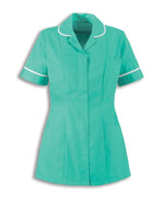 Traditional Nurses Tunic with Contemporary Cut - Aqua Marine & White Trim