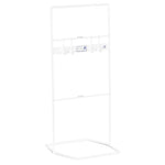 Bristol Maid free standing catheter bag holder in white plastic coated wire