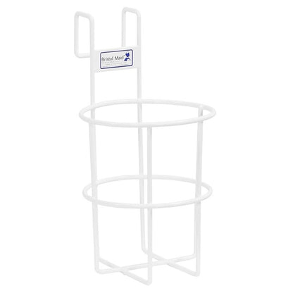 Bristol Maid hanging urine bottle holder in white plastic coated wire