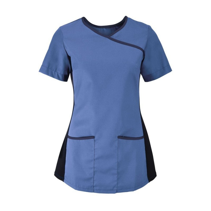 Woman's Stretch Mock-Wrap Scrub Top