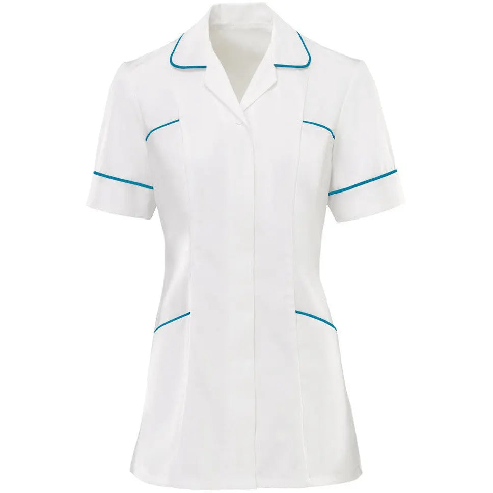 Women's White Tunic Top with Contrasting Trim