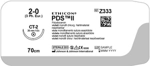 PDS II Suture 2-0, Z333H, CT-2 needle, 70cm - Purple - Box of 36