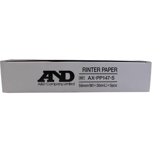 A&D Medical printer paper rolls for TM-2655P and TM-2657P, set of 5 rolls, compatible with medical printing devices.