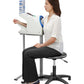 A&D Medical TM-2657P waiting room upper arm blood pressure monitor with cuff and digital display on a white background.