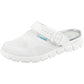 White knitted textile occupational shoes Dynamic Clog by Abeba, featuring a comfortable, slip-resistant design for professional use.