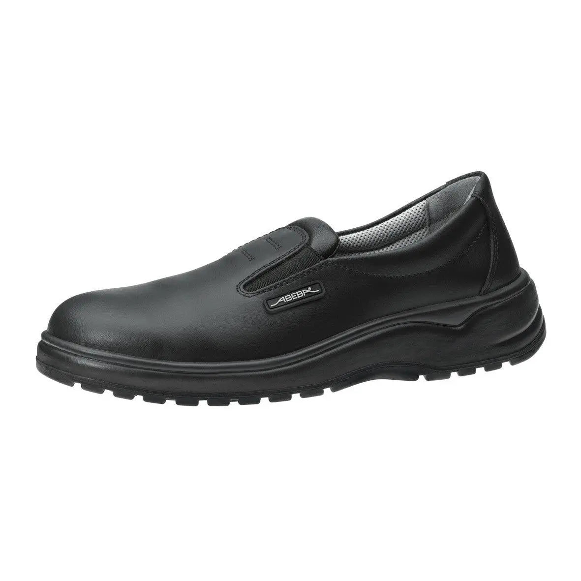 Black Abeba occupational light loafer made of smooth leather, featuring a sleek and comfortable design for workplace wear.