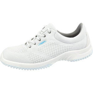Abeba Occupational Shoes Uni6 low shoe in white knitted textile with a sleek design and slip-resistant sole.