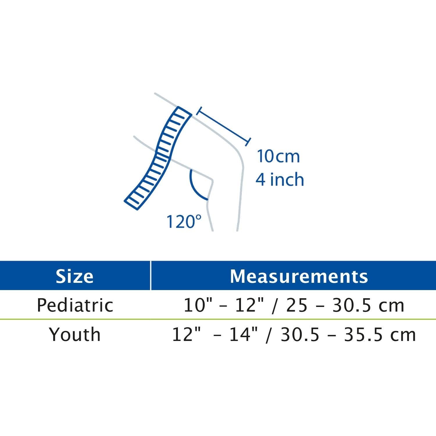 Child wearing Actimove knee support for kids, providing knee compression and stability for active children.
