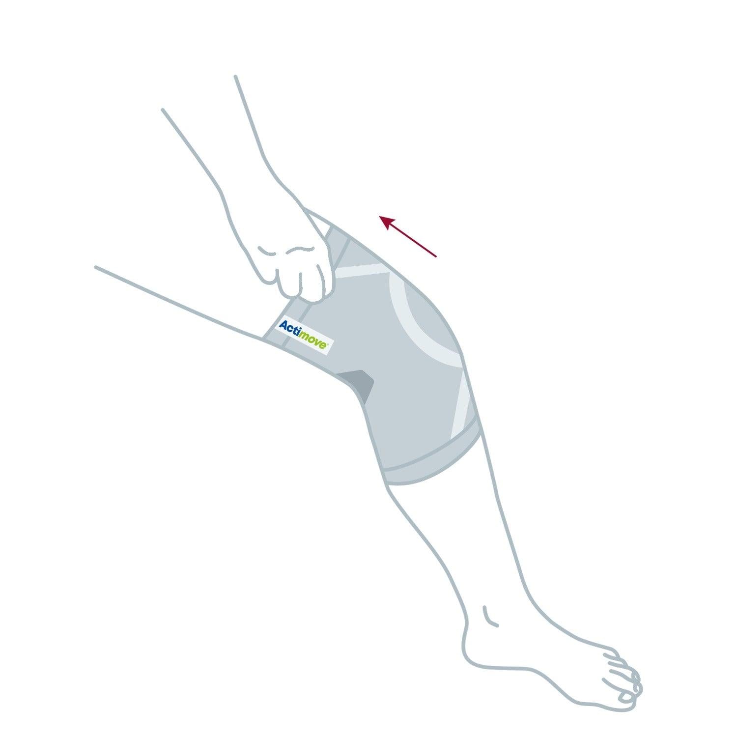Actimove® Knee Support with closed patella for everyday knee stabilization and compression, shown in a neutral position.