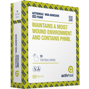 Activheal foam non-adhesive 7.5 x 7.5cm pack of 10