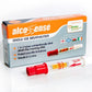Alcosense 3-line single-pack disposable breathalyser in CDU box, showing the breathalyser device and packaging.