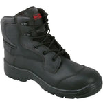 Blackrock composite boots by Alexandra featuring sturdy black footwear with reinforced toes and textured soles.
