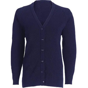 Long line women's cardigan by Alexandra, featuring a soft knit fabric, open front, and ribbed cuffs, styled with a neutral background.