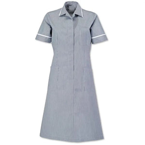 Women's Alexandra stripe nursing dress showing a stylish, comfortable dress with horizontal stripe pattern and nursing-friendly design.