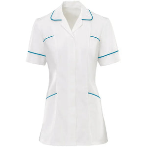 Women's White Tunic Top with Contrasting Trim