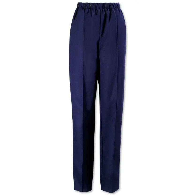 Navy blue women's elasticated waist trousers by Alexandra, featuring a relaxed fit and comfortable stretch fabric.