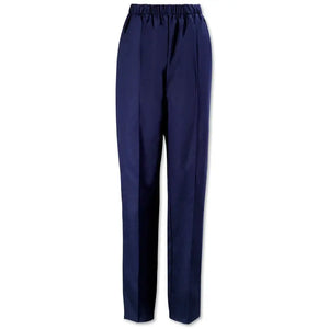 Navy blue women's elasticated waist trousers by Alexandra, featuring a relaxed fit and comfortable stretch fabric.