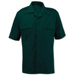 Men's dark green ambulance shirt by Alexandra, featuring short sleeves and medical-themed design, casual and professional style.