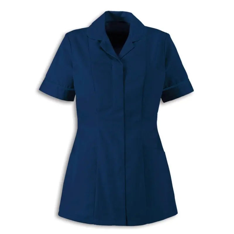 Navy blue traditional nurses tunic with contemporary cut by Alexandra, featuring a professional fit and modern design.