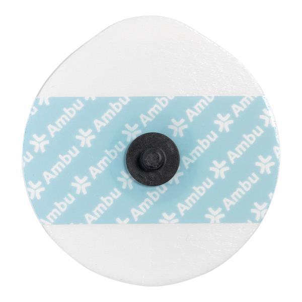 Ambu White Sensor 4500M ECG electrodes, bag of 30, showing adhesive pads and cable connectors for medical monitoring.