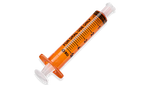 Becton Dickinson 5 mL amber oral syringe with tip cap, box of 100, used for precise liquid medication administration