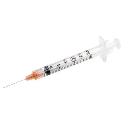 BD Integra 3ml safety syringe with detachable retracting 21g 1.5-inch BD needle, used for safe injections and medical procedures.