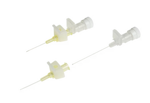 BD Neoflon™ 24G Winged IV catheter with 19mm length, shown in box of 50 sterile medical devices for intravenous access.