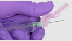 BD Vacutainer Eclipse blood collection needle 21G x 1.25 inch, sterile pack of 100, with safety features and needle hub visible.
