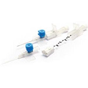 Blue BD Venflon Pro Safety 22g x 25mm intravenous cannulas in a box of 50, designed for safe venous access.