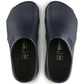 Birkenstock Klassik Birki PU blue anti-static polyurethane sandal with adjustable straps and cushioned footbed.