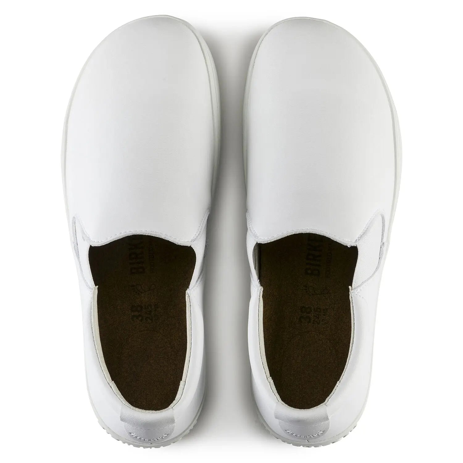 Birkenstock QO 400 microfiber slipper with cushioned insole and open toe design, shown in a neutral color.