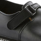 Black Birkenstock Linz SL NL sandal made of natural leather, showcasing the stylish strap design and comfort-focused construction.