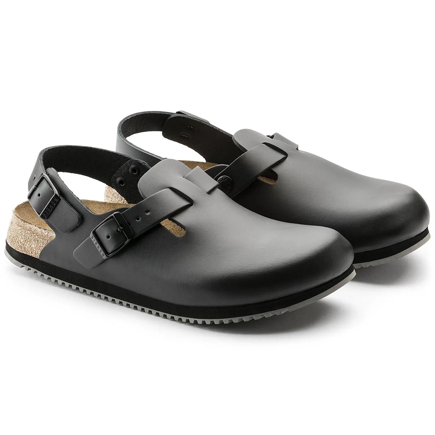 Birkenstock Tokio Super Grip sandal in natural leather with textured sole and adjustable straps for comfort and grip.