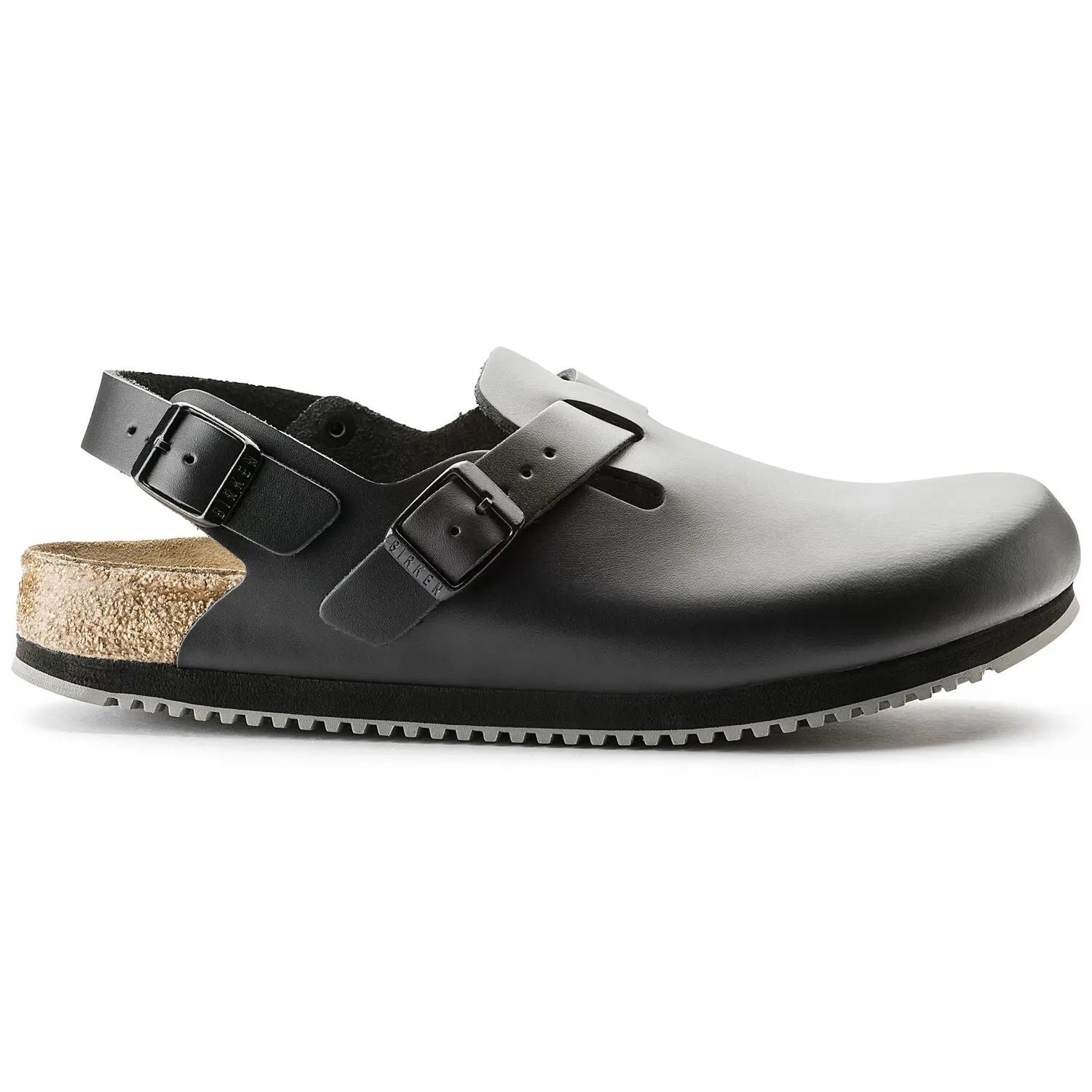 Birkenstock Tokio Super Grip sandal in natural leather with textured sole, featuring adjustable straps and cushioned footbed.