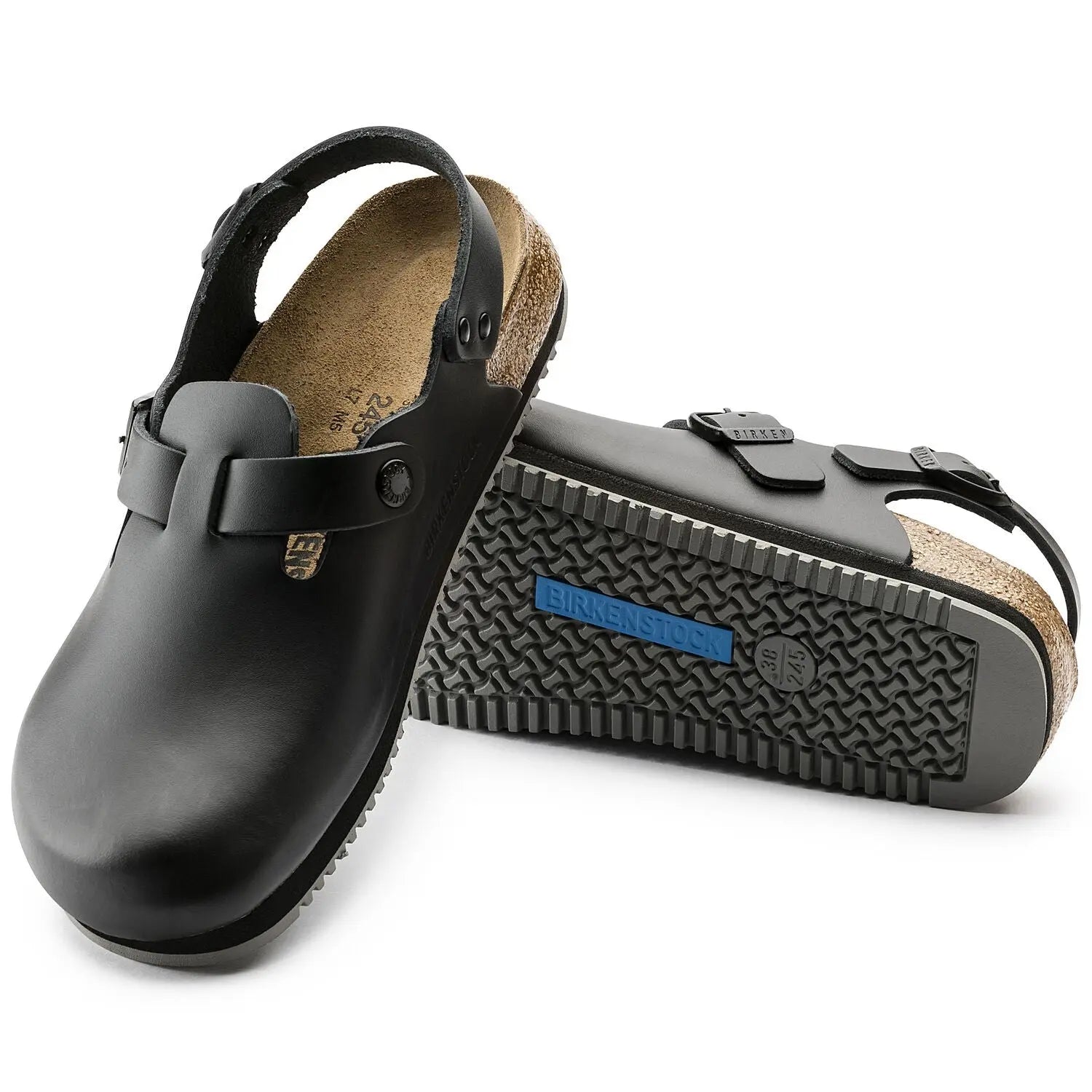 Birkenstock Tokio Super Grip sandal in natural leather with textured sole for enhanced traction and casual comfort.