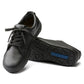 Birkenstock QO 500 lace-up shoes in microfiber with brown leather accents and sturdy sole, displayed on a plain background.