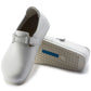 Birkenstock Linz Super Grip Slipper in natural leather with textured sole and adjustable straps, designed for comfort and stability