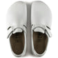 Birkenstock Linz Super Grip slipper in natural leather with textured sole, casual slip-on footwear for comfortable everyday wear