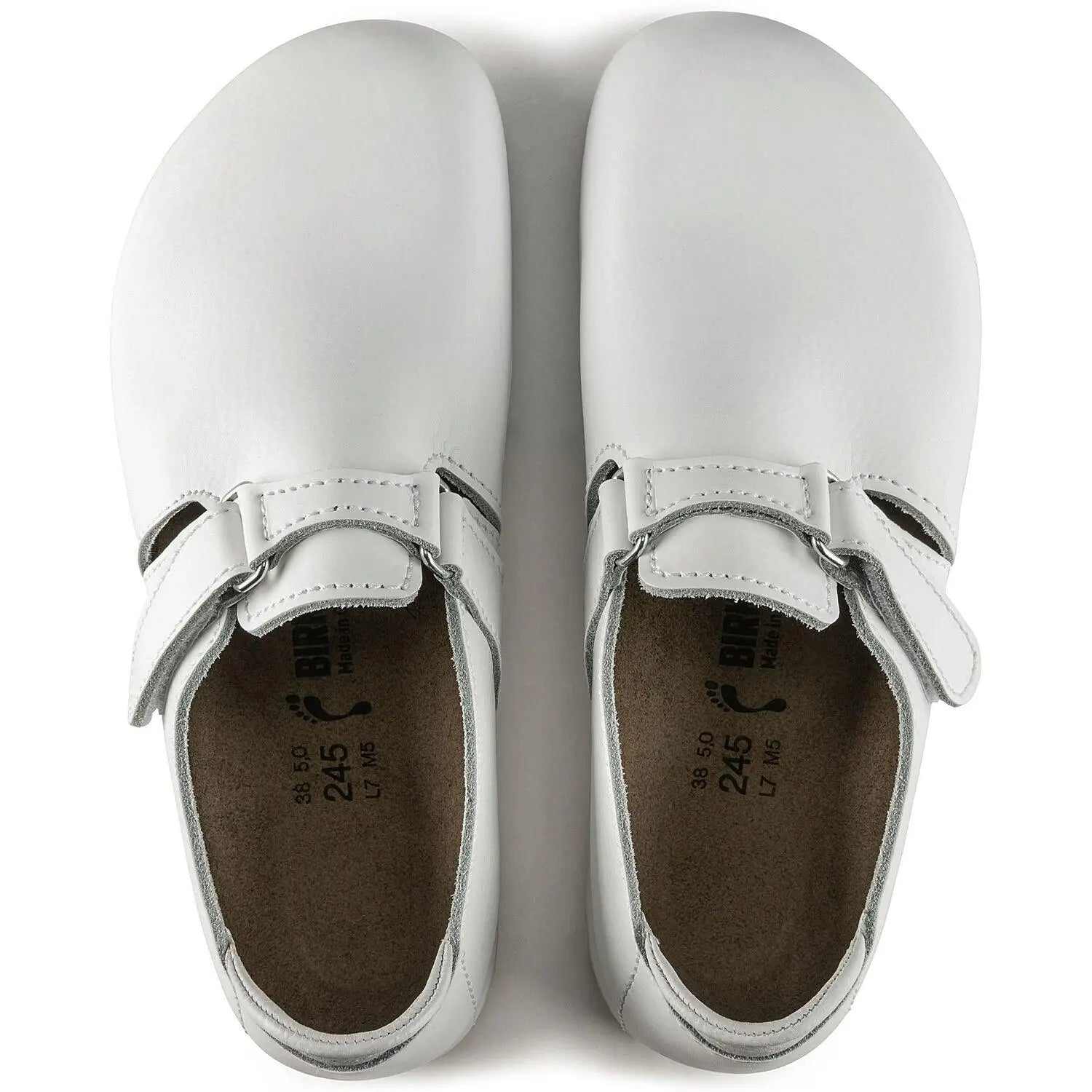 Birkenstock Linz Super Grip slipper in natural leather with textured sole, casual slip-on footwear for comfortable everyday wear